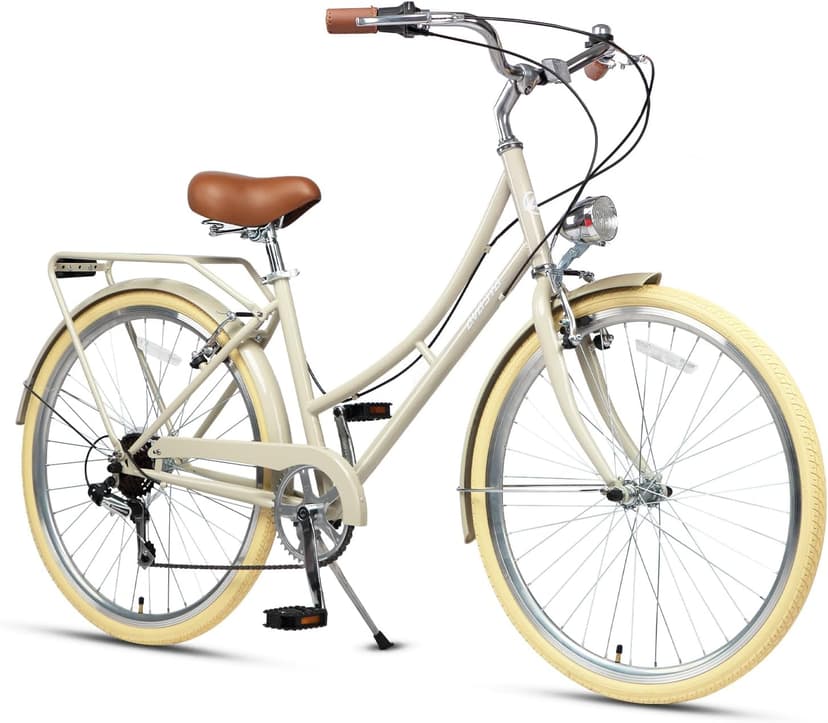 AVASTA Vela Hybrid Bike for Adult Women Female Lightweight Step Through 26 Inch High Tensile Steel Frame City Commuter Comfort Lady Bicycle, 6-Speed, Multiple Colors