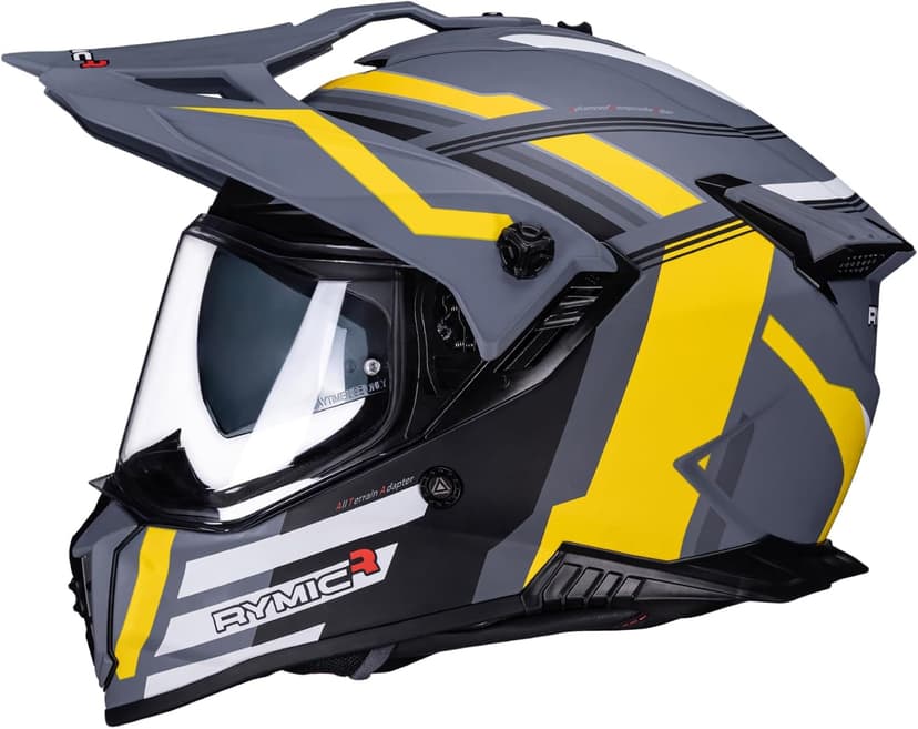 X60 Dual Sport Helmet, Adventure Motorcycle Helmet with Integrated Sun Visor - Off Road Dirt Bike Snowmobile Helmets for Adult DOT & ECE 22.06 Approved