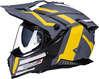 X60 Dual Sport Helmet, Adventure Motorcycle Helmet with Integrated Sun Visor - Off Road Dirt Bike Snowmobile Helmets for Adult DOT & ECE 22.06 Approved