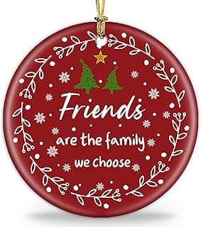 GGEB Friend Christmas Ornaments Gifts for Women Men - 3" Ceramic Christmas Tree Friendship Ornaments for Best Friends Coworkers Bestie Sister - Good Friends Birthday Gifts Ideas Xmas Decorations