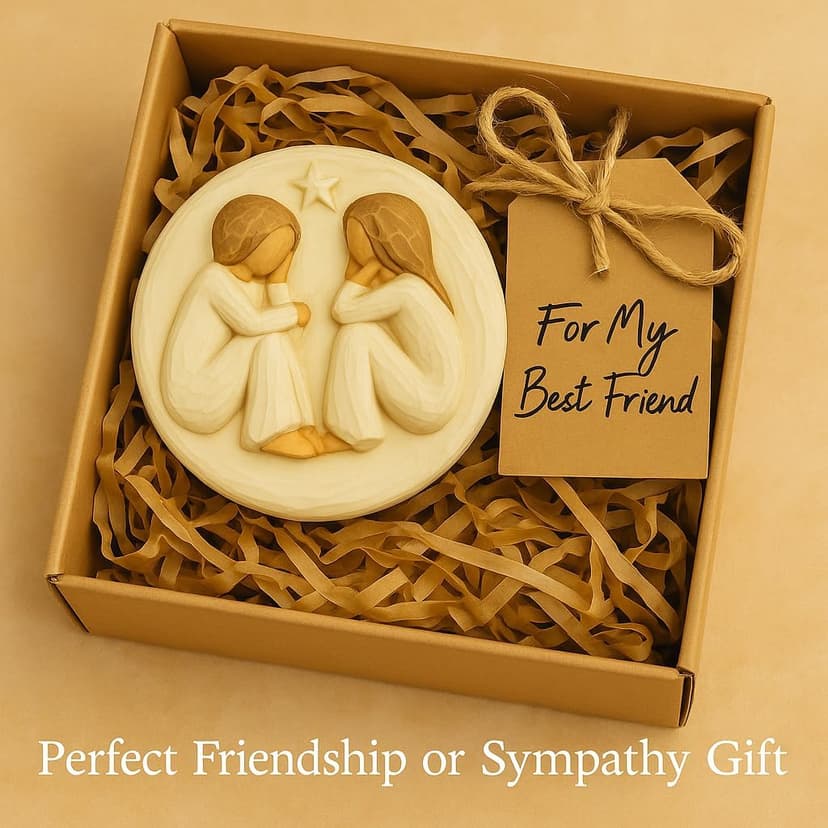 GoGnome Forever Friends Resin Keepsake Box – Hand-Painted Friendship Gift Box with Two Angel Figures, 3” x 2”H – Sentimental Gift for Women, Best Friends, Birthday, or Sympathy (Friendship) B0FHQPQCL1