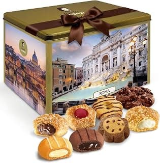 Matilde Vicenzi Roma Cookie Gift Tin - Italian Pastries & Cookies in Individually Wrapped Trays - Bakery Dessert Gifts For Birthdays, Thank You, Get Well and Every Special Occassion - Puff Pastry, Assorted Cookies in Italian Design Gift Tin 32.5oz (920g)