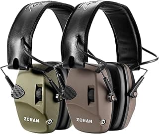 ZOHAN EM054 Electronic Shooting Ear Protection with 4X Sound Amplification 2 Pack,Slim Active Noise Reduction Earmuffs for Gun Range