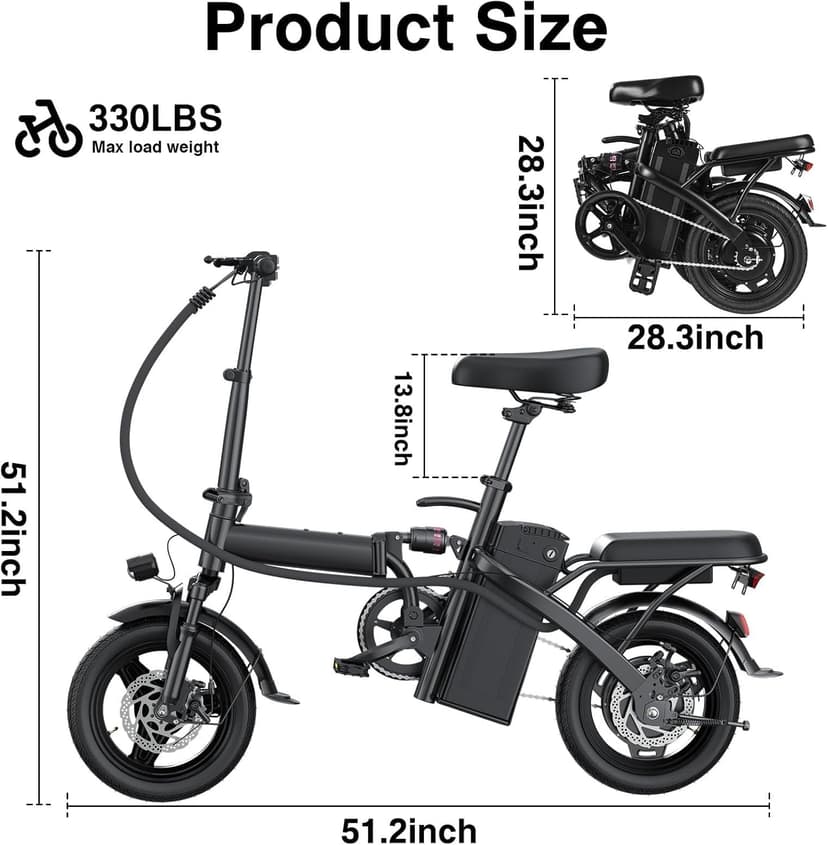 Electric Bike for Adults, 1200W Peak Motor Commuter Ebike, 20-28MPH Speed, 32 Miles Range, Removable Waterproof Battery, Dual Disc Brakes Electric Bicycle, UL 2849 Certified