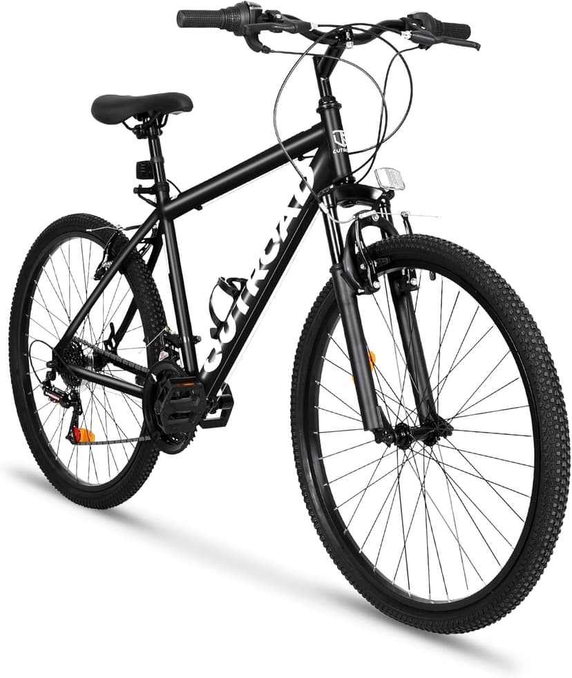 Betterland 26 Inch Mountain Bike, 7-Speed Adult Bike with Dual V Brakes, Outdoor Cycling Bike with High Carbon Steel Frame and Front Suspension, Adjustable Ergonomic Seat for Bicycle
