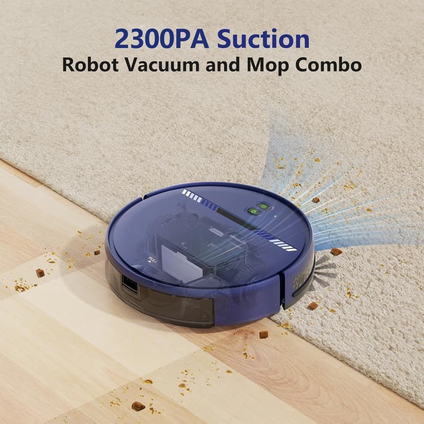 XIEBro Life Robot Vacuum and Mop Combo, Vacuum Robot 2 in 1 with WiFi/App/Voice, Schedule, Water Tank and Dustbin, Self-Charging, Slim, Ideal for Hard Floor, Pet Hair, Carpet