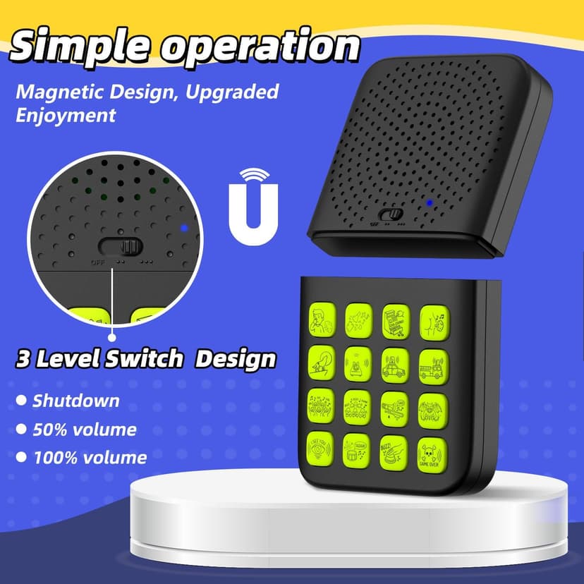 16 Sounds,Volume Adjustment,Prank Gifts Toys for Boys,Remote Fart Machine for 6 7 8 9 10 11 12 13 Year Old Boys Toys Gifts Fikami Rechargeable 2-in-1 Separable Magnetic Sound Effects Machine B0GQ411T31