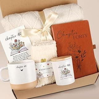 40th Birthday Gifts Women, Unique Chapter 40 Year Old Birthday Gifts for Women Happy 40th Bday Gift Basket for Her Turning 40 Year Old Gift Box Ideas for Her Wife Mom Daughter Sister Friend Coworker B0G1Y8DNY3