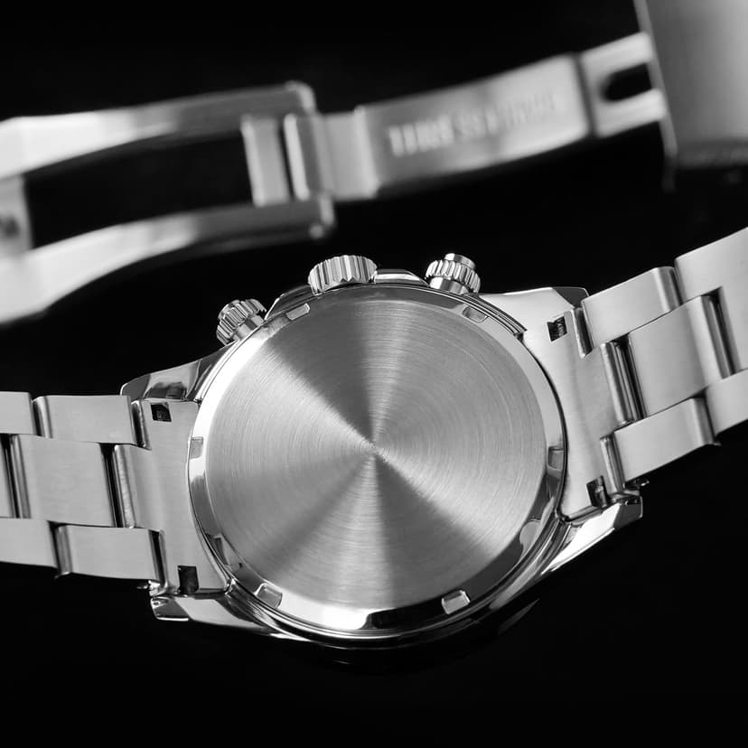 watchdives Chronograph Watch, WD16500 V2 Quartz Men Watches Japan VK63 Meca-Quartz Movement 38mm Sapphire Crystal Wristwatch 100M Waterproof Sport Watch, Stainless Steel Bracelet