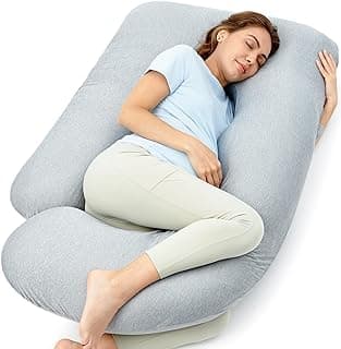 Removable Cover, Support for Back, Legs, Belly, Hips for Pregnant Women, Side Sleeper, Pregnancy Gifts & Essentials, 57 Inch Momcozy Cooling Pregnancy Pillow - U Shaped Full Body Maternity Pillow B09V4C1GDF