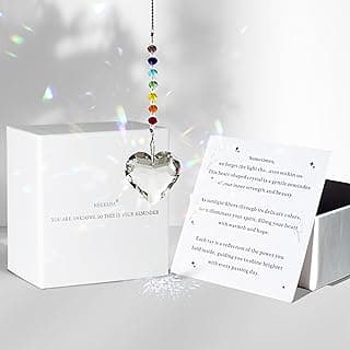 Birthday Gifts for Women Friendship, New Beginning Gifts for Her Friends Coworkers Her Wife Mom Daughter Sister Aunt Heart Crystals Suncacther