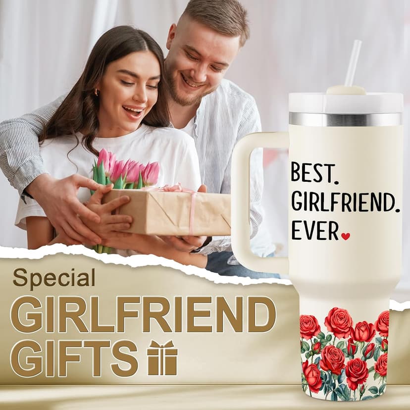 Anniversary, Christmas, Valentines Day Gift Ideas for Her - 40oz Travel Cup Insulated Tumbler with Lid & Straw Gifts for Girlfriend - Girlfriend Birthday Gifts for Women B0FVDQHKY6