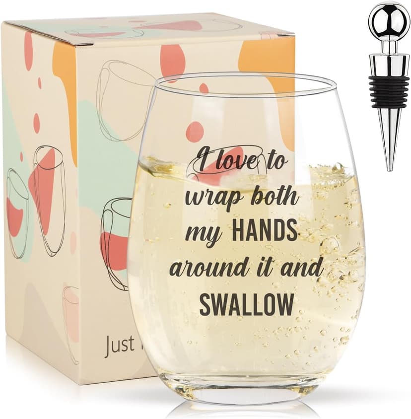 Funny Wine Glasses For Women, Best White Elephant Gifts 2025, Gag Gift For Women, Gifts For Wine Lovers, Birthday Present For Adults Her Men, Frined, Funny Gift For Men Coworker, Boss, Employee