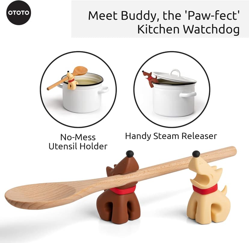Funny Spoon Holder by OTOTO - Spoon Rest for Stove Top - Cooking Gadgets, Cooking Gifts, Cool Kitchen Gadgets, Cool Gifts, Cute Kitchen Accessories