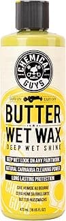 Chemical Guys Butter Wet Wax - Deep Wet Shine Car Wax for Cars, Trucks, SUVs, RVs, and More, Easy On/Off Liquid Formula, Banana Scent - 16 fl oz