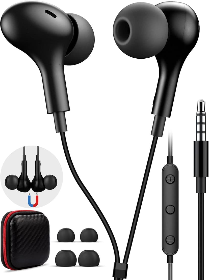 3 Pack 3.5mm USB C Headphone for Samsung Wired Earbuds Magnetic in-Ear Type C Earphone with Microphone Volume Control Bass Stereo Noise Canceling for iPhone