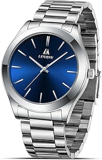 LN LENQIN Mens Watches Waterproof Stainless Steel Watch for Men Analog Quartz Fashion Business Designer Wristwatch