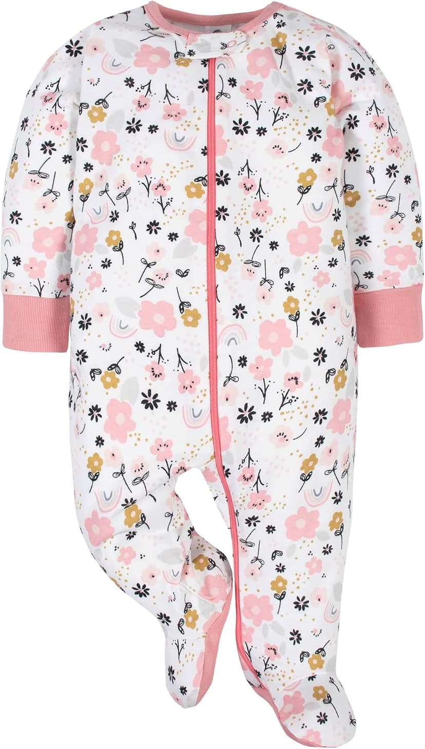 Gerber Baby Girls 4-Pack Sleep 'N Play Footie B08BV2XMG7