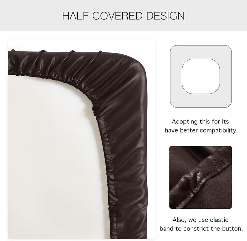 Yates Home PU Leather Couch Sofa Cushion Slipcover Water-Proof Elastic Chair RV Seat Covers Loveseat Sofa Furniture Protector Slip Cover for Settee Seater Replacement Living Room（3 Pieces, Chocolate）