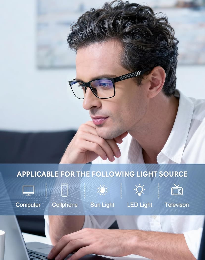 ANYLUV Blue Light Blocking Glasses Men Computer Gaming Glasses Lightweight Al-Mg Metal Anti Eyestrain Eye Protection
