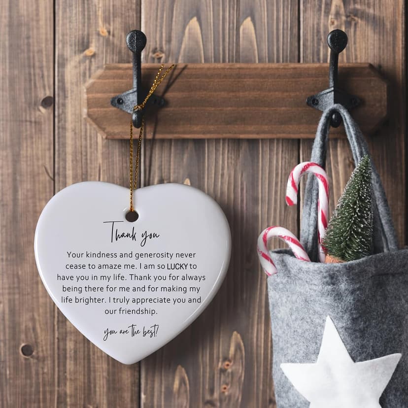 Jocidea Thank You Keepsake Gift for Friend - Heart Christmas Ornament - Gift to Say Thanks - Friend Appreciation Gift - You're the B0CGWSDTGH