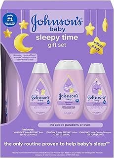 Bedtime Bath, Bedtime Lotion, & Calming Shampoo Gift Set with NaturalCalm Aromas Johnson's Baby Sleepy Time Gift Set, 3 Items B07DGPGR56