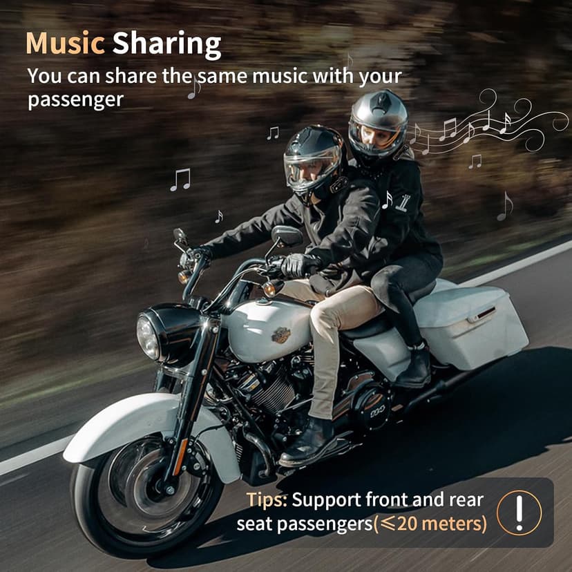 Fodsports FX8 PRO Motorcycle Bluetooth Intercom, 10-Rider Group Helmet Communication System, Music Sharing, Universal Wireless Interphone（APP/Waterproof/Stereo Music/GPS/2 Mics） (Double Pack)