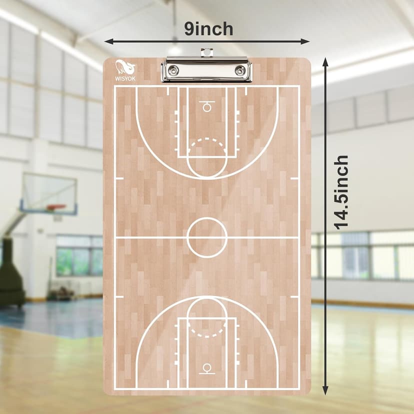 WISYOK Double-Sided Basketball Coaching Clipboard, Dry Erase Board for Coaches, Ideal Basketball Coach Gift