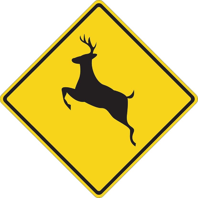 Rogue River Tactical Deer Crossing Hunter Buck Decal Sticker Silhouette Large 5x5 Inch Auto Bumper Vinyl Car Truck RV SUV Boat Window Hunting