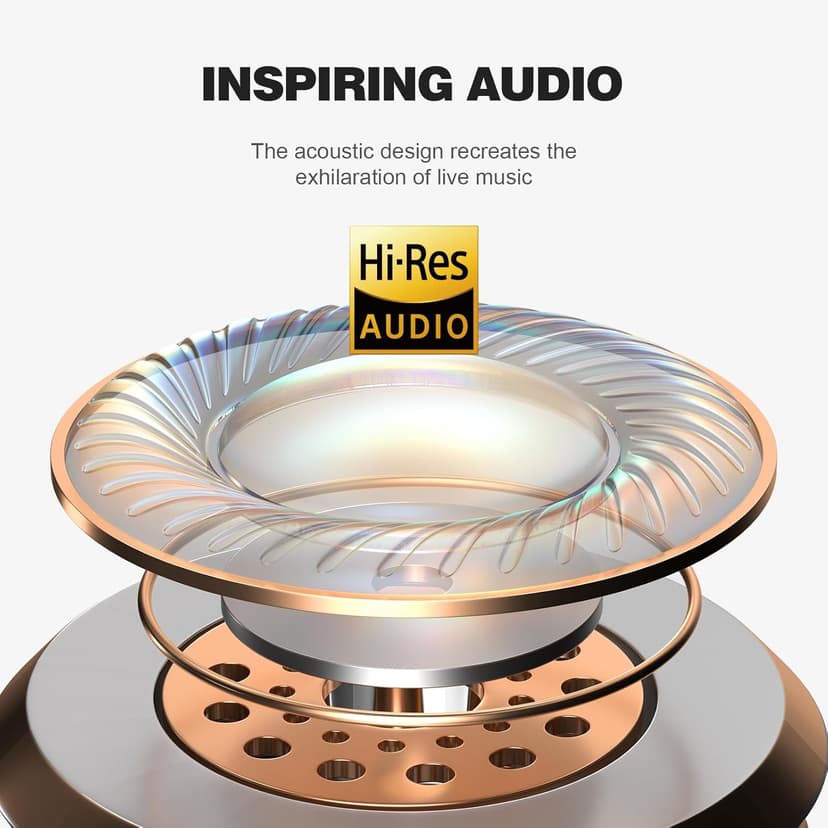 Calmbee Hybrid Active Noise Cancelling Headphones, Bluetooth 5.4 Headphones Wireless Over Ear with Mic for Clear Calls, Hi-Res Audio, 90H Playtime, Transparency, Deep Bass, Dongle Connect, Custom App