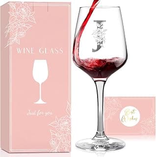Monogrammed Wine Glass Gifts for Women, Personalized A-Z Wine Glass Customized Gift for Women, Unique Birthday Mothers Day Gifts for Mom, Her, Wife, Friends B0F2DH5KTX