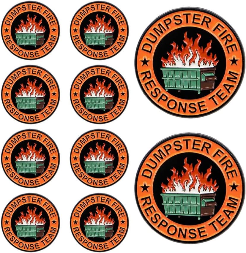 1Pcs/5Pcs/10Pcs Dumpster Fire Enamel Pins Response Team Alloy Badges for Jackets Hilarious Gifts for Coworkers Team Members