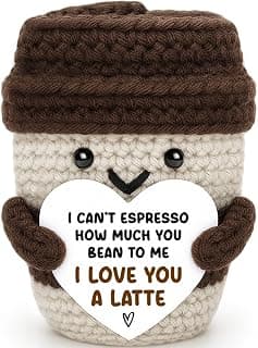 Birthday Decor Gifts for Boyfriend Husband Wife Wedding Anniversary Coffee Lover Couple Crochet Coffee Mug Decor I Love You Anniversary Women Men Her Him Gifts for Girlfriend Sweetest Day Christmas B0FX3RS85V