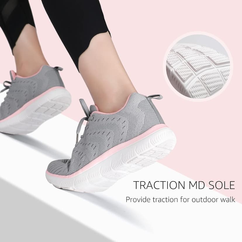 STQ Tennis Shoes Womens Sneakers Breathable Mesh Walking Shoes Arch Support Orthopedic Athletic Workout Gym Running Shoe for Travel Jogging Sports Cross Training