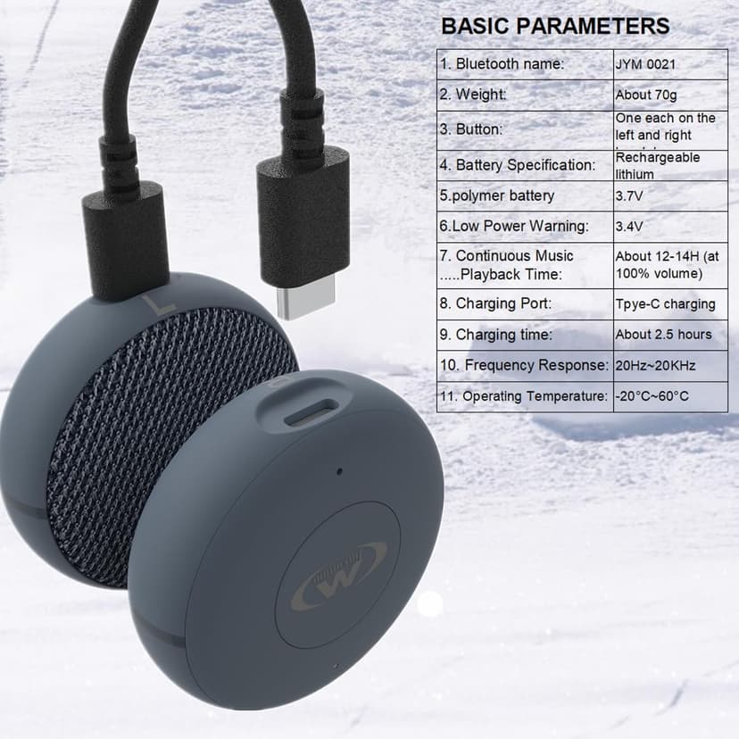 Outdoor Sports Ski Helmets Headphones/Bicycle Helmets Headset- Chips 5.3 - True Wireless Bluetooth Helmet Speakers for Skiing, Snowboarding Mountain Biking