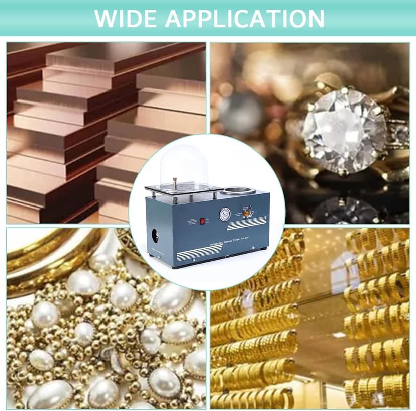 HAADID Vacuum Investing Casting Machine 2L - Vacuum Casting Machine with 3 CFM Pump & Bell Jar for Jewelry Casting Molds Processing 110V CM01