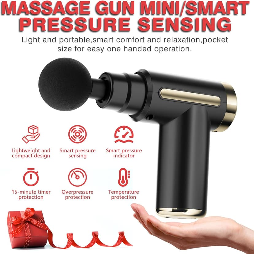 cotsoco Massage Gun Deep Tissue for Pain Relief with 4 Massage Heads & 6 Speeds, Electric Mini Handheld Body Massager for Any Pain Relief, Best Gifts for Men and Mom B0CP3K8G9X