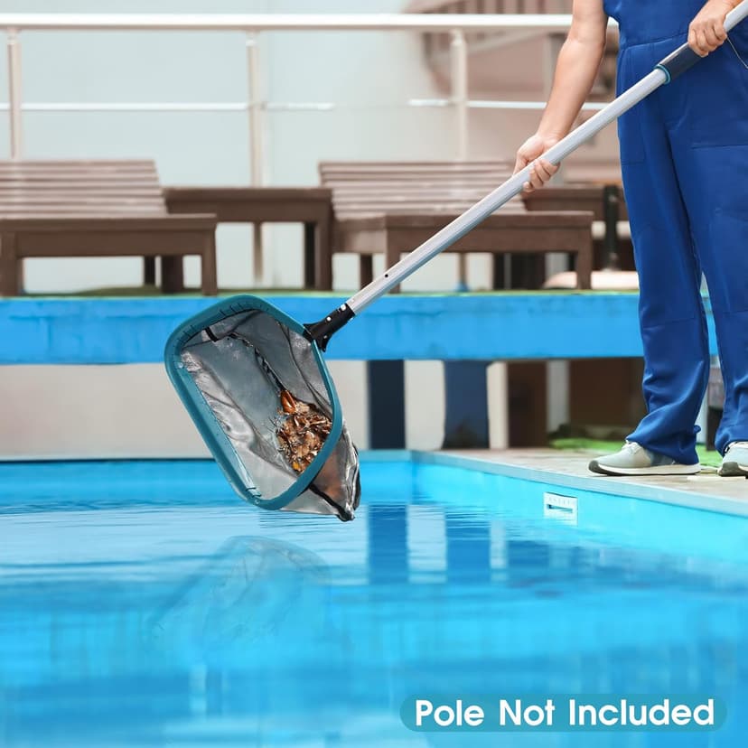POOLWHALE Pool Skimmer Net Rake, Aluminum Frame Deep Nylon Net, Ultra Fine Mesh Pool Nets for Cleaning Leaves, Debris & Swimming Pools Skimming