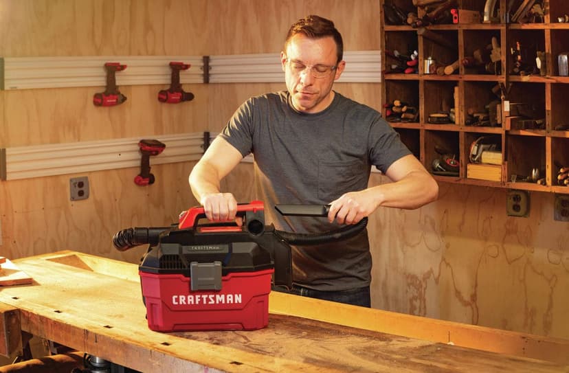 CRAFTSMAN V20 Cordless Vacuum Cleaner, Shop Vac Wet/Dry, 2 Gallon, 7ft Hose, Bare Tool Only (CMCV002B)