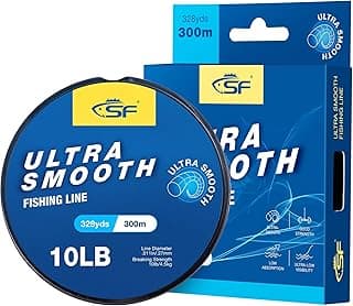 SF Ultra Smooth Monofilament Mono Fishing Line with Spool Mono String Nylon Invisible Line Clear 2 4 6 8 10 12 14 17 20 20LB Fishing Wire Freshwater Saltwater