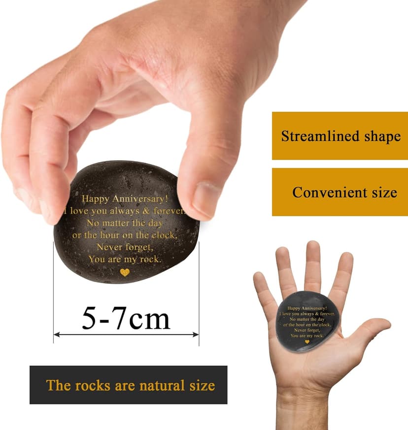 Happy Anniversary Decorative Stones Rock - Heartwarming You are My Rock Wedding Presents, Inspiring Anniversaries Keepsake for Her, Decorative Accessories Anniversary Present for Him