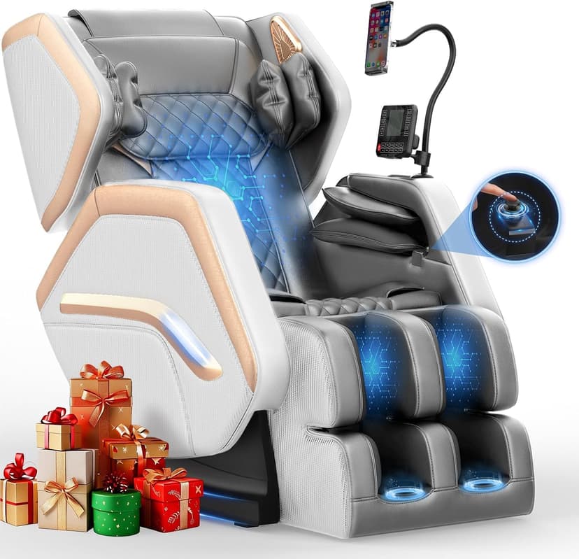 Massage Chair Full Body, Zero Gravity Massage Chair 2026 for Back Fatigue with 10 Fixed Rollers, Heating, Airbags, Phone Controller, Bluetooth Speaker, Nightlights for Living Room, Bedroom