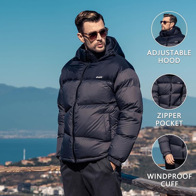 ZVX Goose Down Jacket, Warm and Soft Goose Down Jackets Men,Waterproof Windproof Unisex Down Jacket