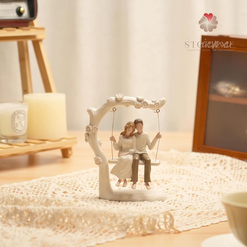 Anniversary Couple Gifts Figurine - Romantic in Love Statue Engagement Wedding Valentines Day Birthday Gift for Her Girlfriend Wife Parents