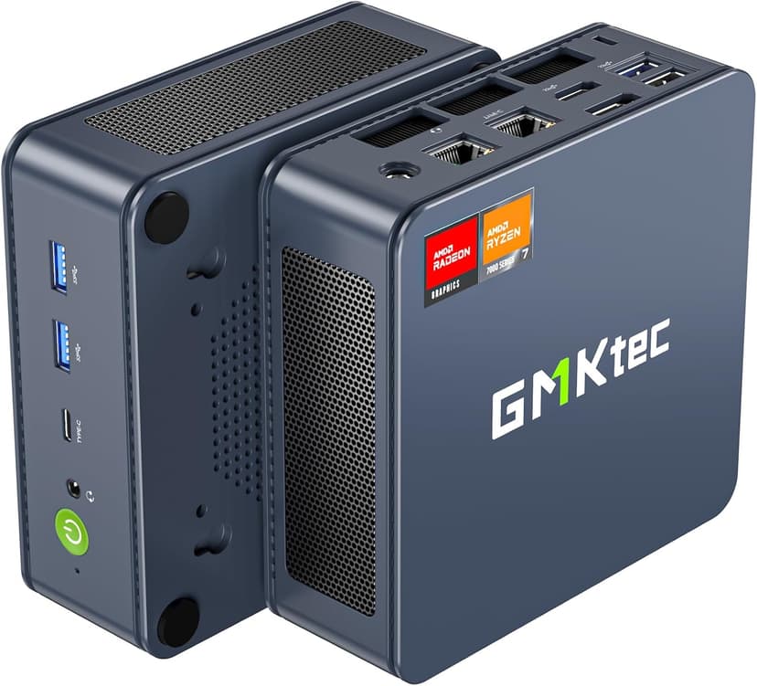GMKtec Mini PC Gaming, K6 AMD Ryzen 7 7840HS Dual NIC LAN 2.5Gbps Desktop Computer, 32GB DDR5 (16GB*2) 1TB PCIe4.0 SSD, USB4.0, HDMI, DP, USB-C, WiFi 6E, BT 5.2
