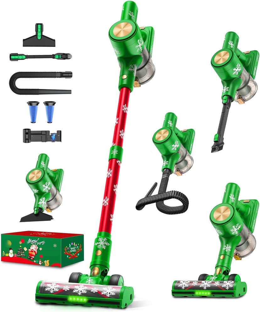 Cordless Vacuum Cleaner, 46Kpa//500W/55Mins Vacuum Cleaners for Home, Self-Standing Stick Vacuum, LED Display & Anti-Tangle, Lightweight Rechargeable Vacuum for Carpet, Floor