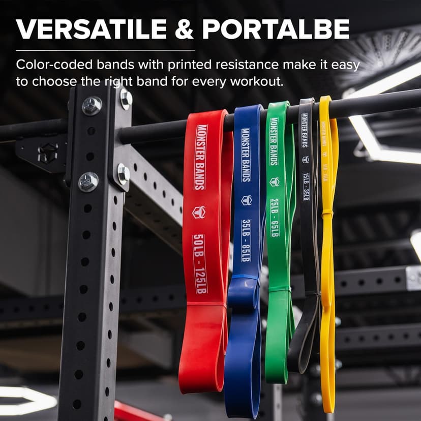 Pull Up Bands, Resistance Bands (Set of 5) – Pull Up Assistance Bands Set – Exercise Workout Bands for Working Out, Strength Training, Stretching & Physical Therapy