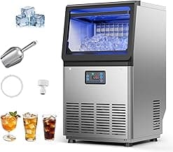 VEVOR Commercial Ice Maker Machine, 80 lbs/24h with 13 lbs Storage Capacity, Countertop/Freestanding/Under Counter, Stainless Steel Ice Maker with LED Display & Self-Cleaning, for Home Bar Restaurant