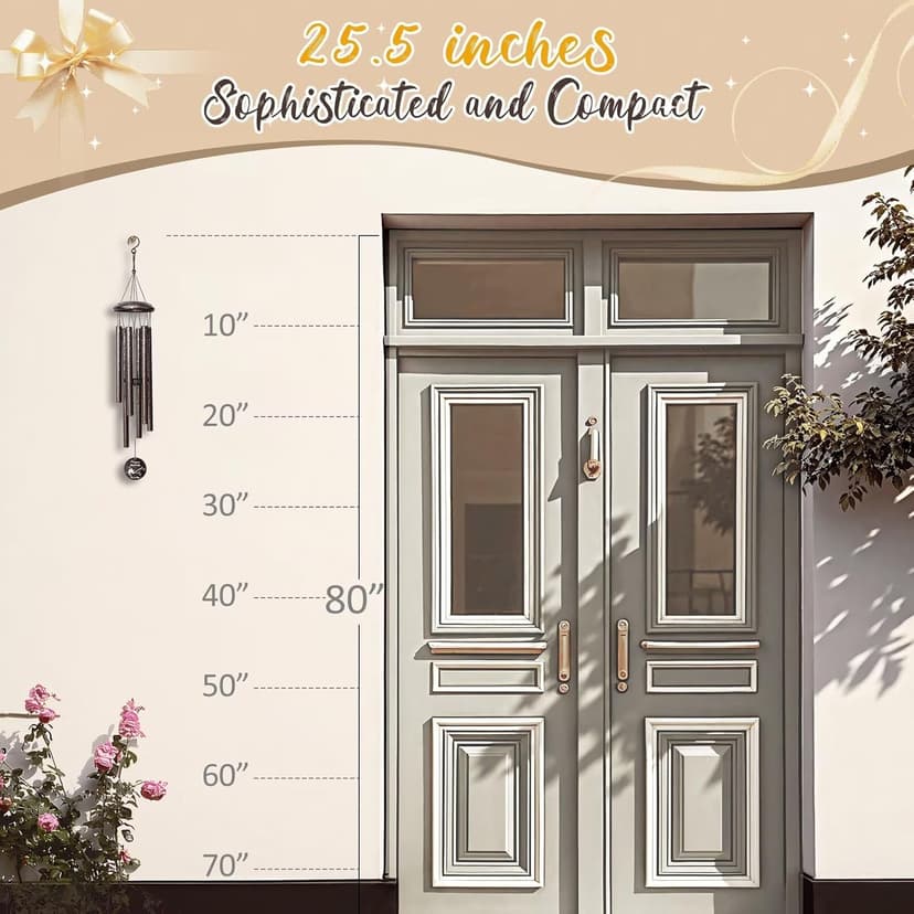 Anniversary Wind Chimes Gifts for Men Women, 25" Wind Chimes Romantic Gift for Couple, Parents, Wife, Husband, Friends, Happy Anniversary Decorations