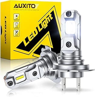 AUXITO H7 Bulbs, 6X Super Output, 6500K Cool White, Long Lifespan, 1:1 Mini Size Replacement Light Bulbs, Plug-N-Play, Pack of 2
